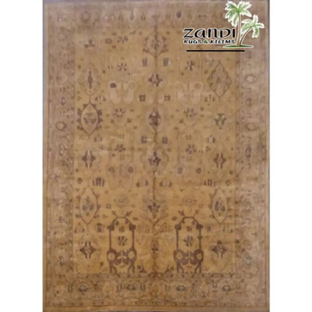 One Of The Kind Indian Hand-Knotted Rug 12'11"X9'10" zandirugs
